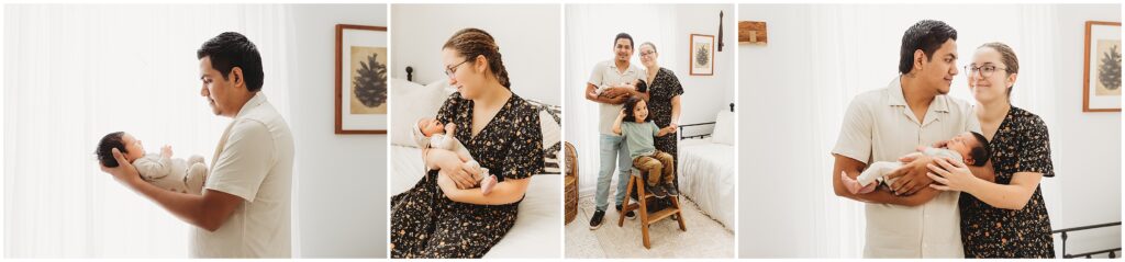 Family photos of mom, dad, and older brother with Harrisburg newborn photography