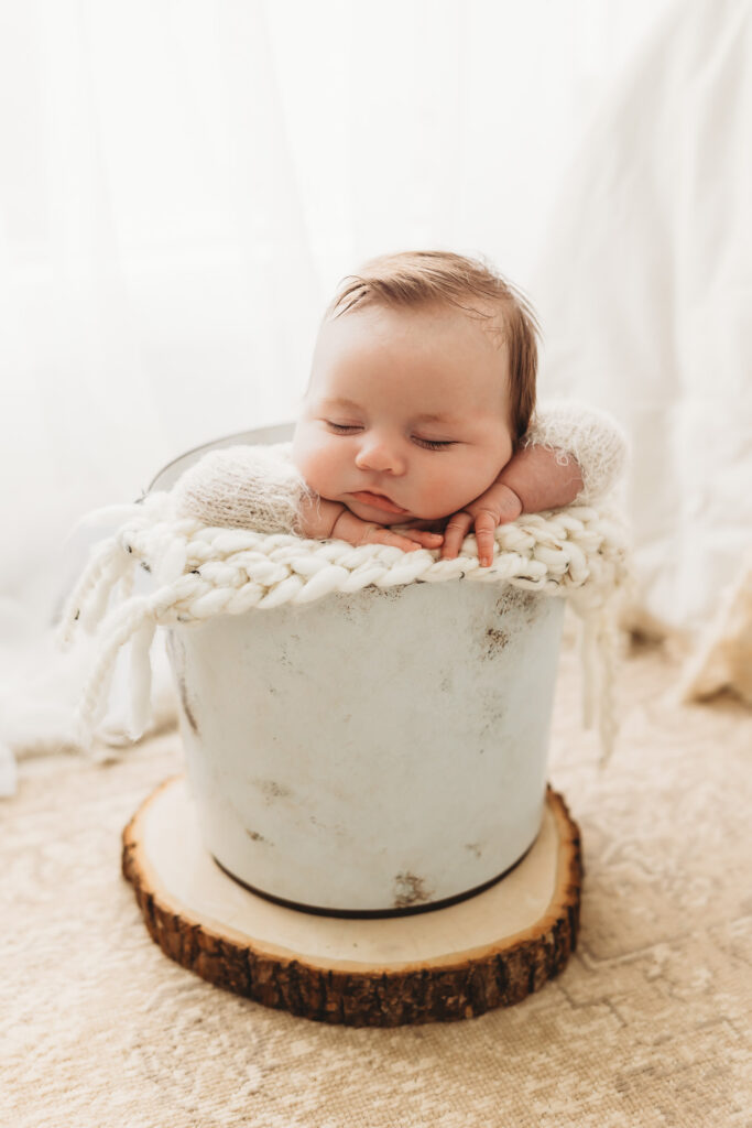 Newborn baby in Harrisburg photography studio
