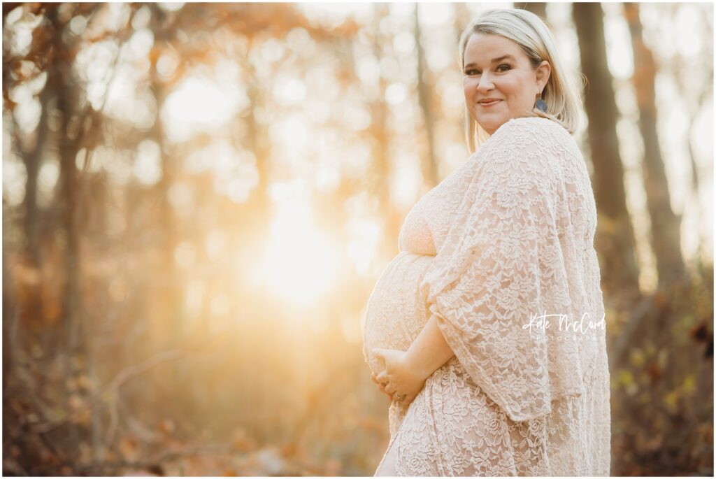 a glowing mom expecting a baby during her sunset maternity session in harrisburg, pa