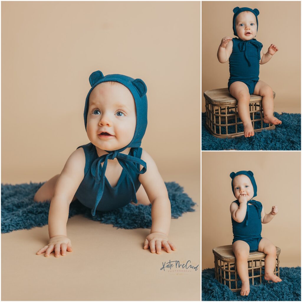 The beary cutest outfit from Hello Little props in his outfit before his cake smash.  