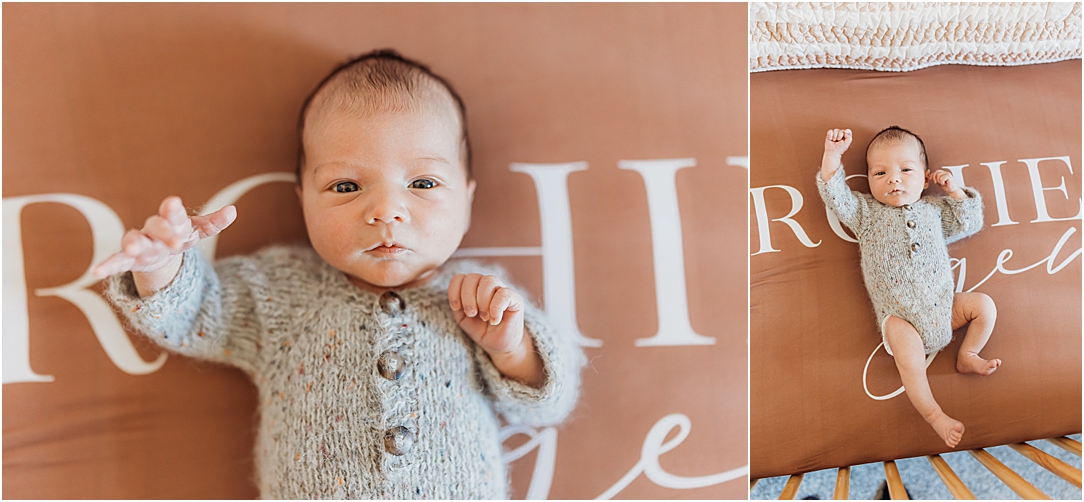 Newborn baby boy during his lifestyle newborn session in Lancaster, PA