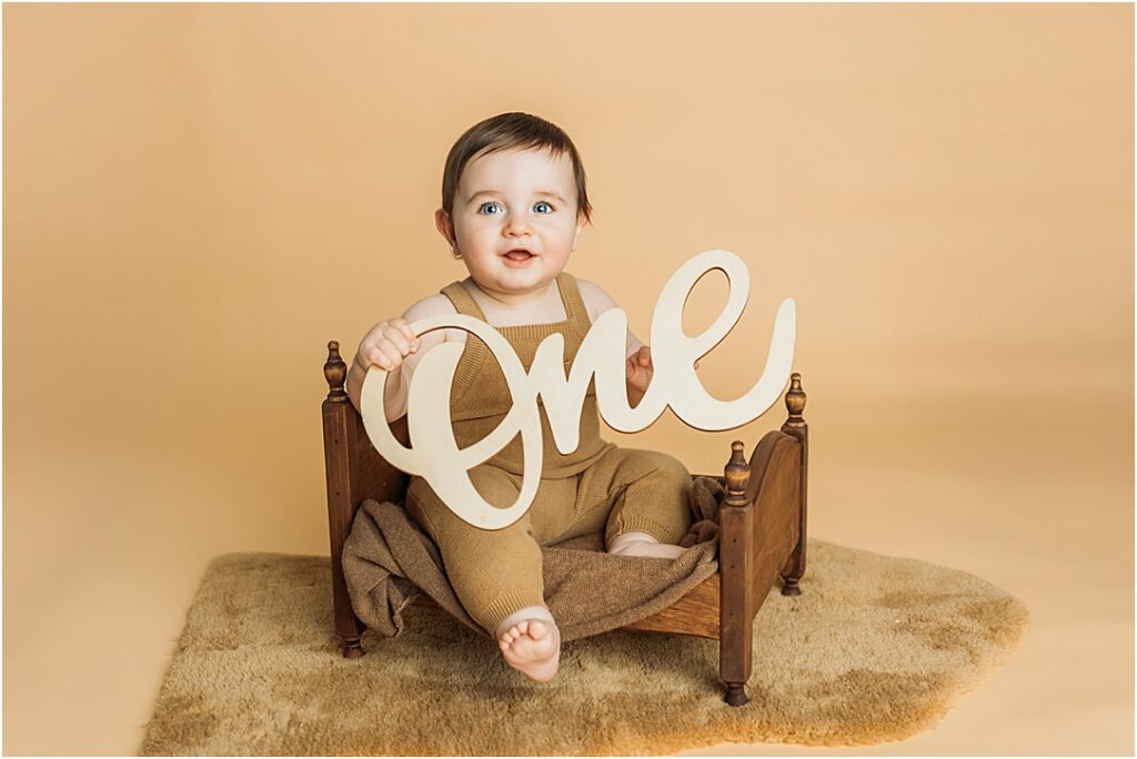 A class baby portrait for Jaxton's first birthday