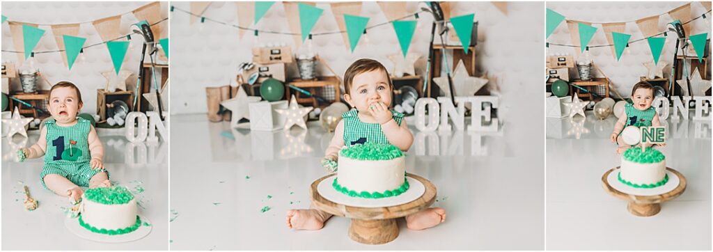 This session was a hole in one. No birdies or mulligans here, he loved his cake smash!
