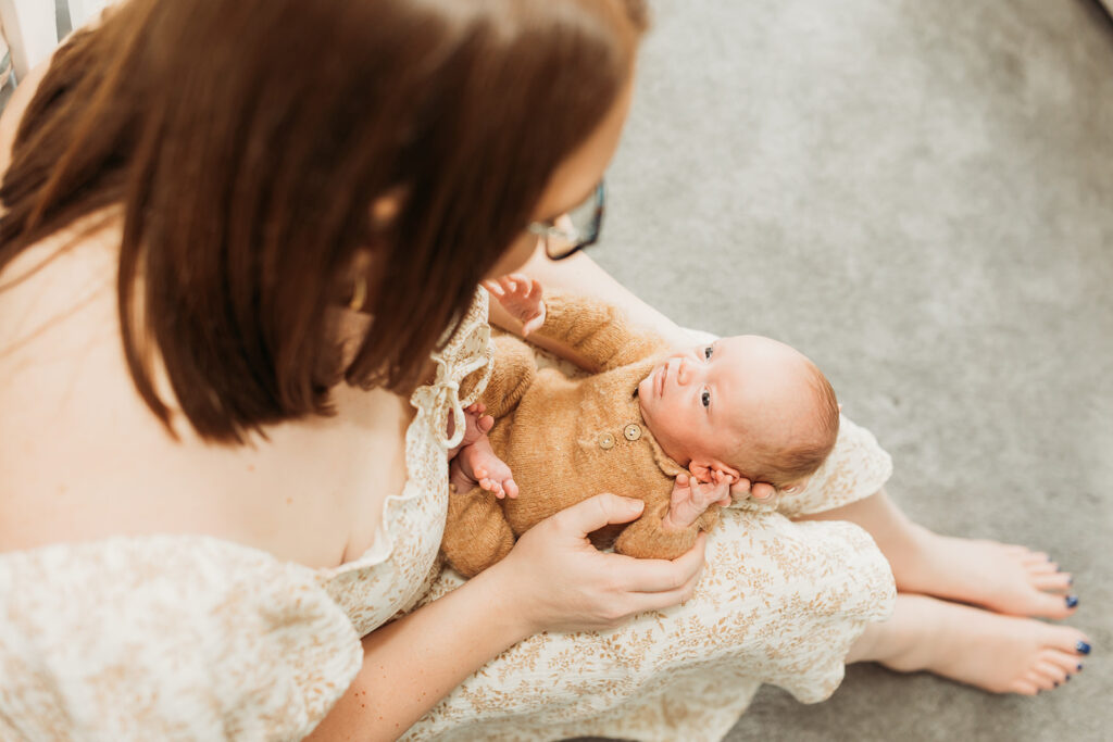 Safe newborn posing by trained York PA newborn photographer
