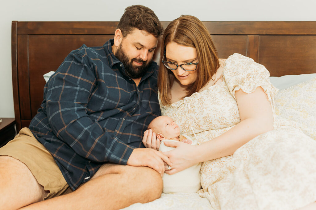 York PA lifestyle newborn photos in home natural light baby snuggles