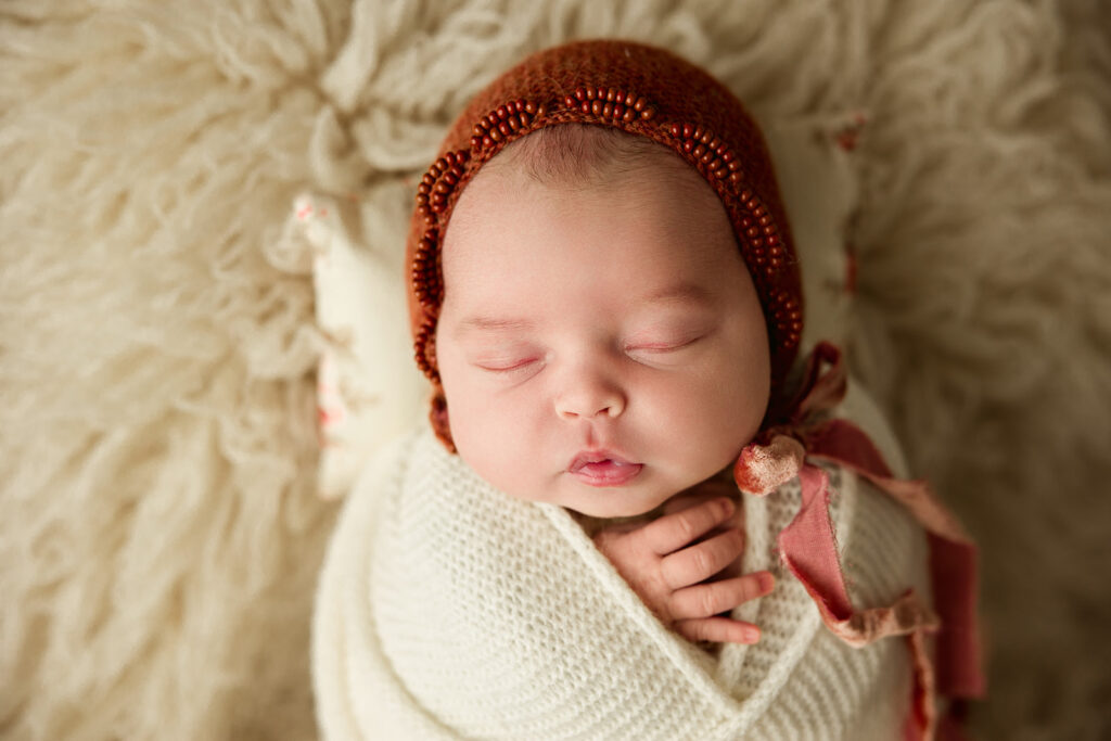 Newborn photography in Central PA studio – swaddled baby photo by Kate McCord Photography