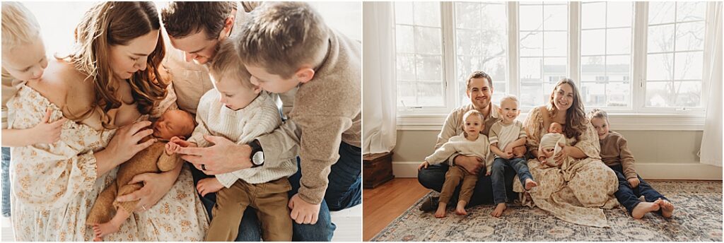 Family lifestyle newborn session at home, candid and relaxed, Central Pennsylvania newborn photographer.